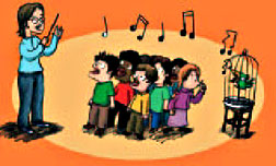 Enfants qui chantent en choeur